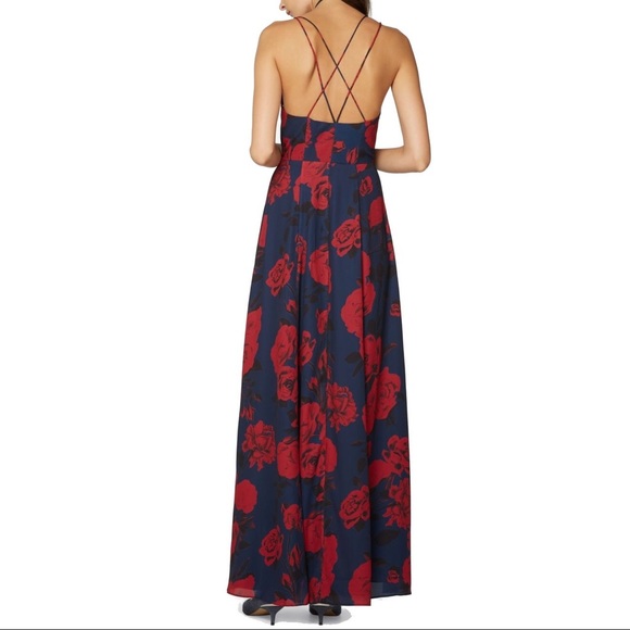 Tainted Roses Floral Wrap Front Slit Maxi Dress - Picture 3 of 5
